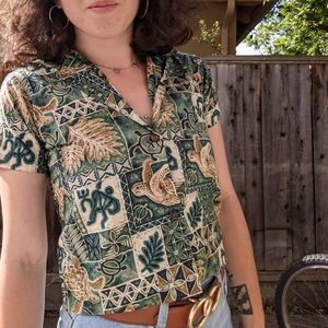 Cropped green Hawaii Top